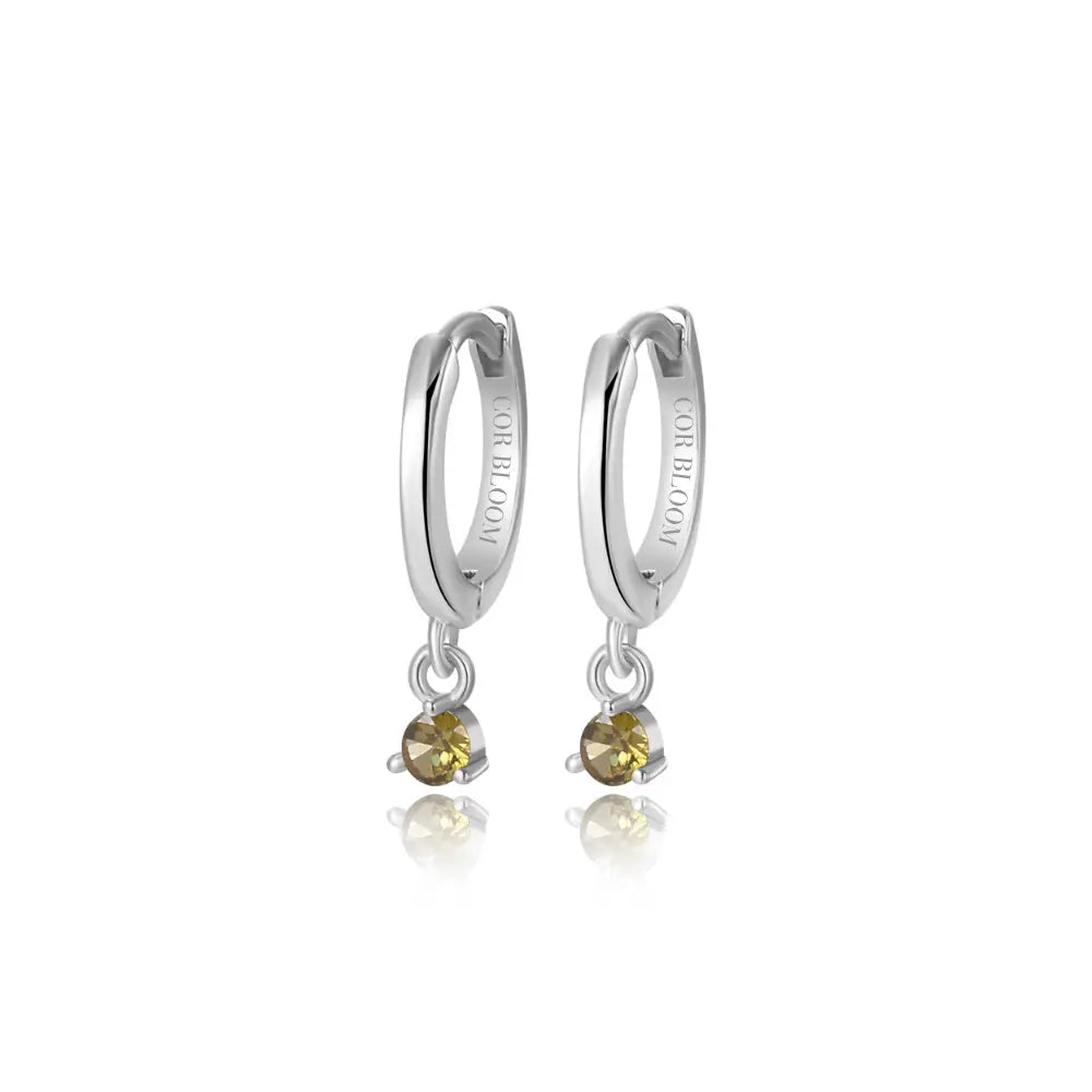 Elsa Peridot Mini Bling Hoop Earrings