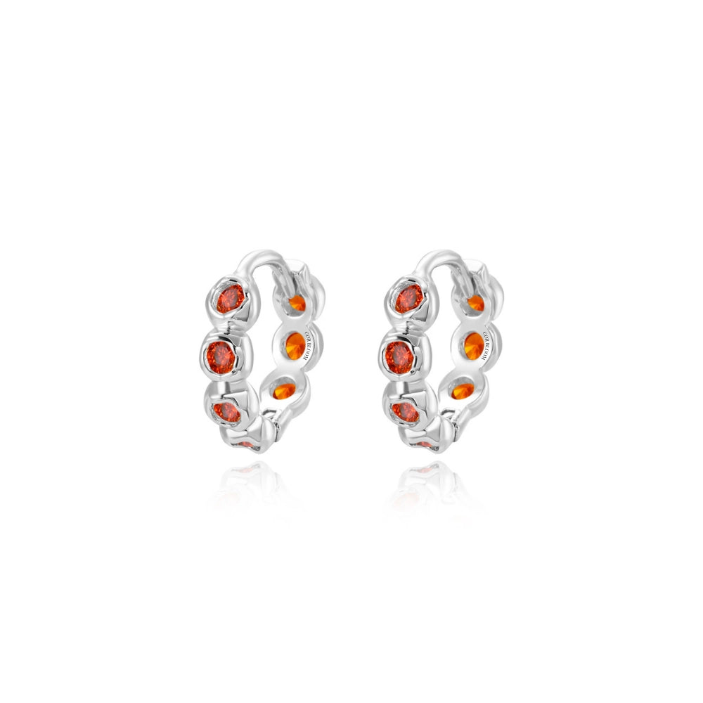 Agora Hoop Earrings - Red Garnet