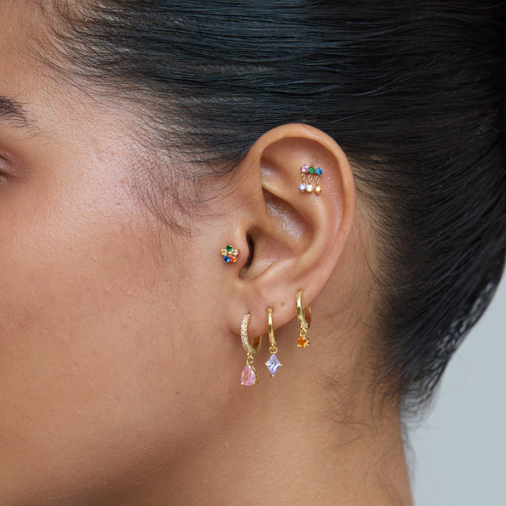 Titanium Nikias Diamond Dewdrop Stud