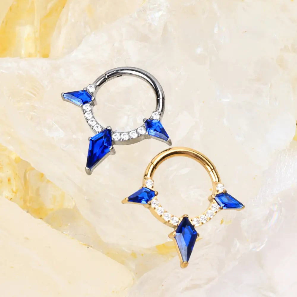 Titanium Jace Blue Sapphire Kite Gem Clicker