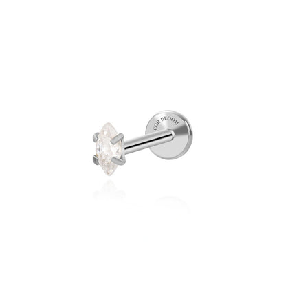 Titanium Small Crystal Marquise Flat Back Stud