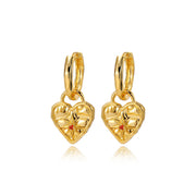 Red Garnet Victorian Love Hoops