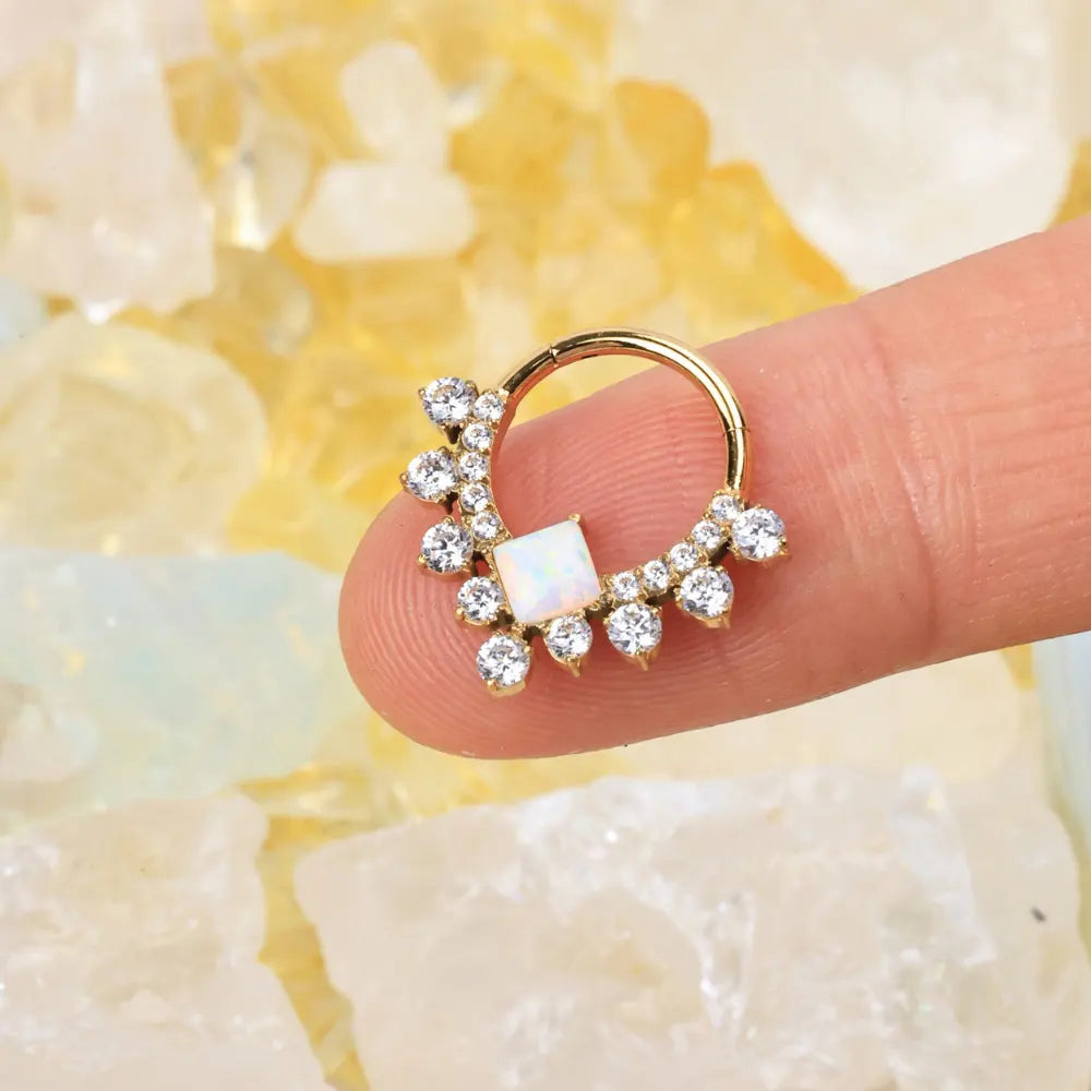Titanium Persephone White Opal Clicker