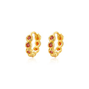 Agora Hoop Earrings - Red Garnet