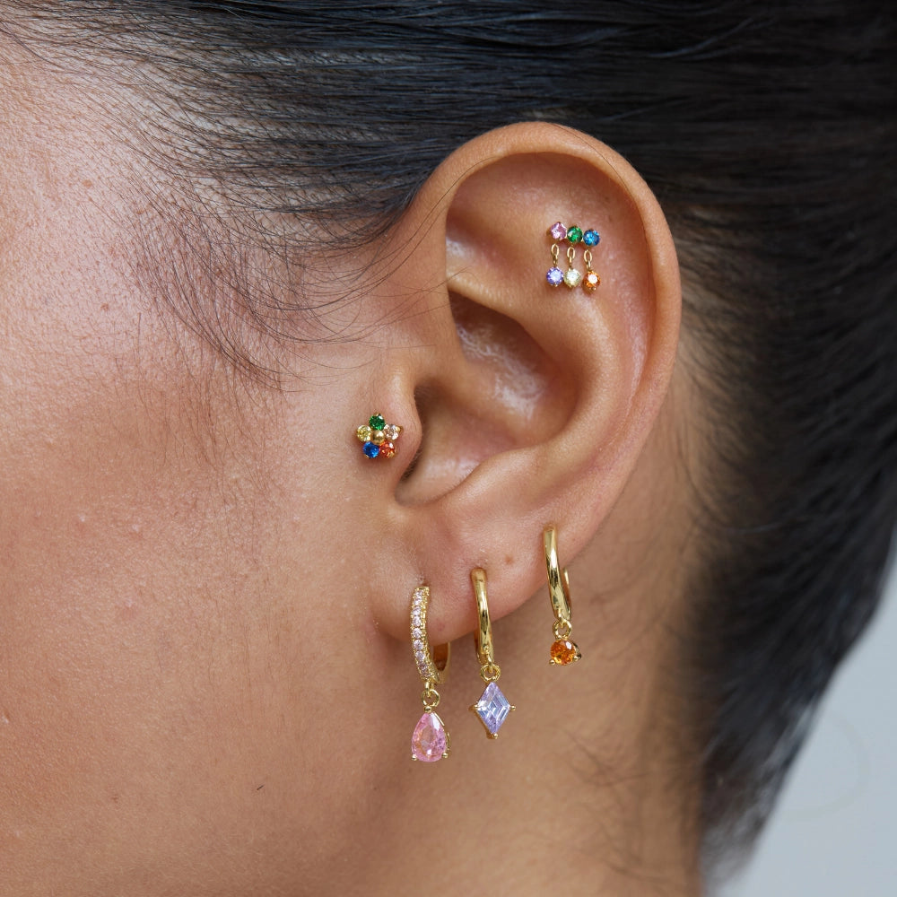 Pink Perry Waterdrop Hoop Earrings