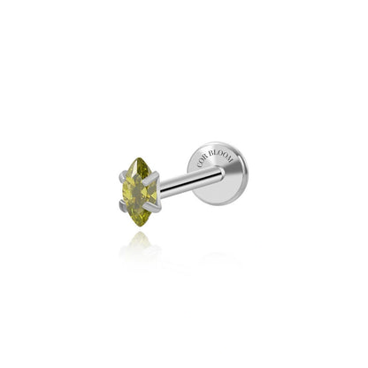 Titanium Small Peridot Marquise Flat Back Stud