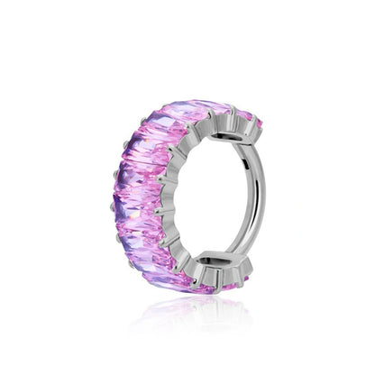 Titanium Pink Tourmaline Sugar Clicker | Conch Hoop