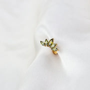 Titanium Aphrodite Peridot Crown Push Pin Stud