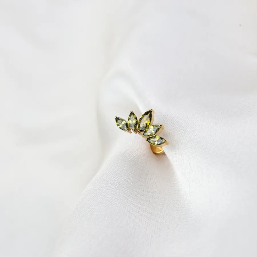Titanium Aphrodite Peridot Crown Push Pin Stud