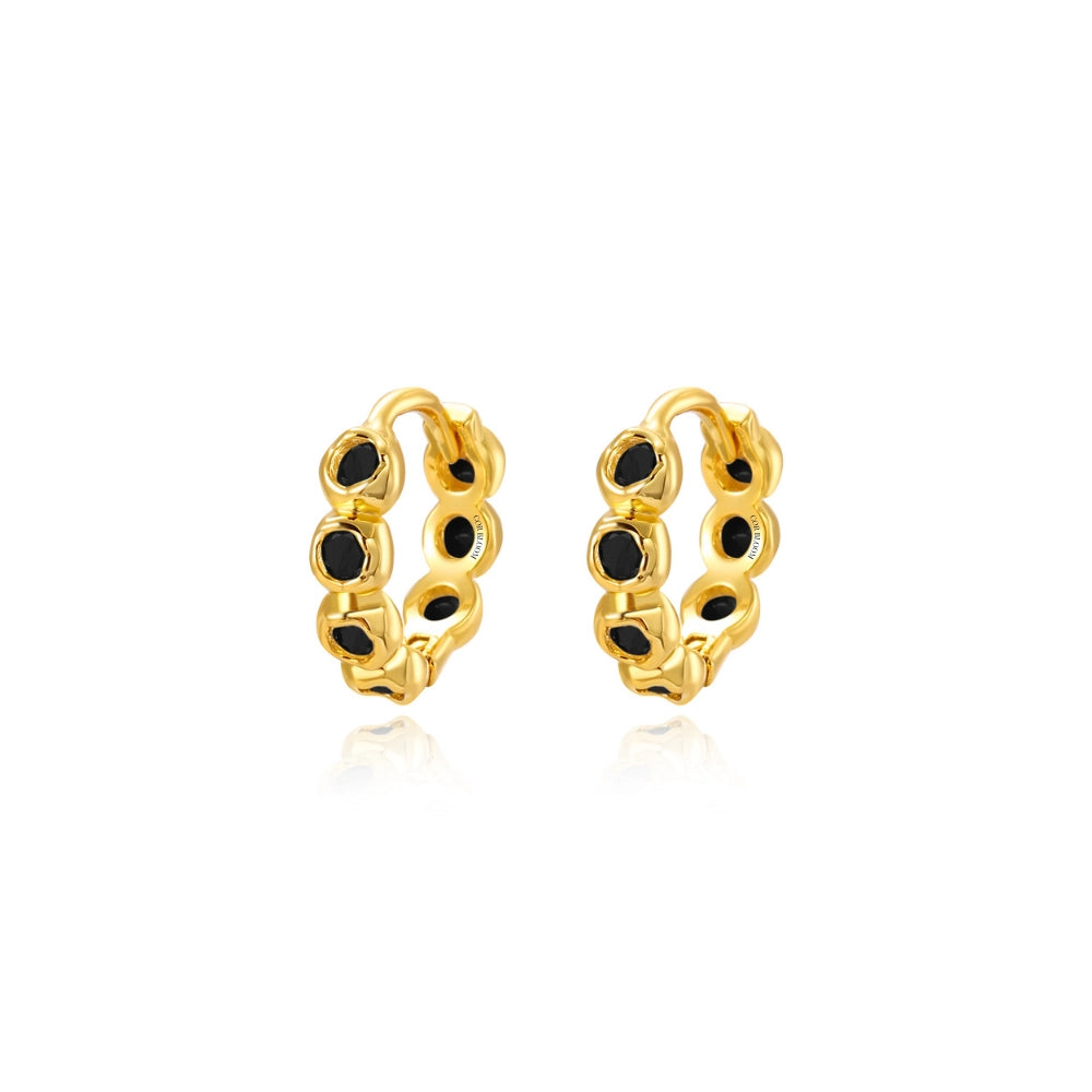 Agora Hoop Earrings - Black Spinel