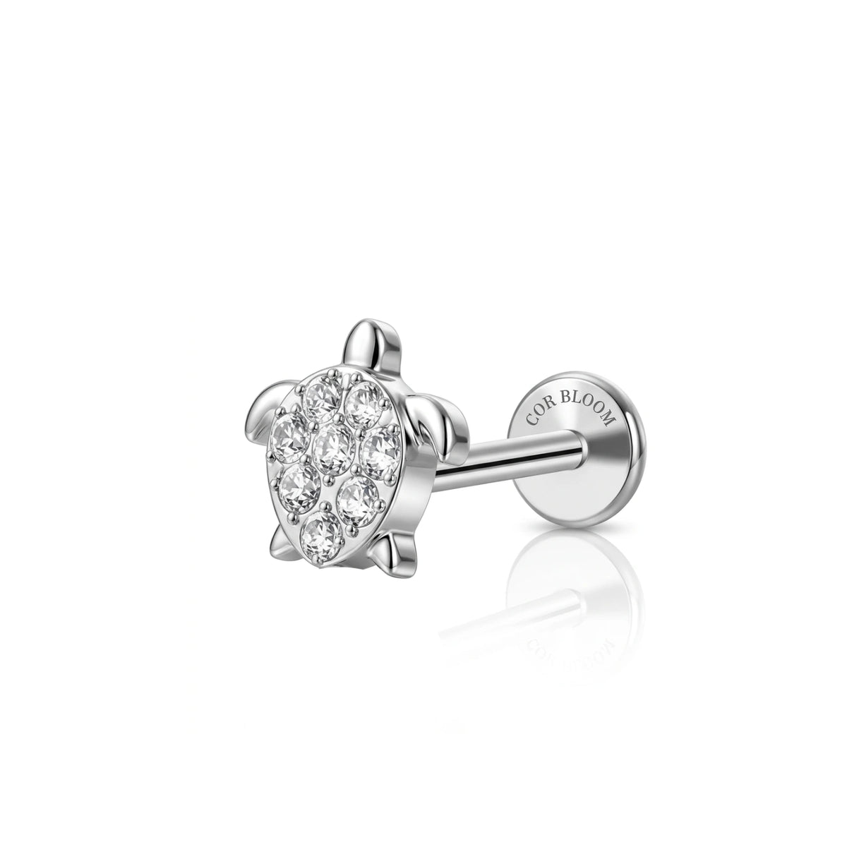 Titanium Diamond Sea Turtle Stud