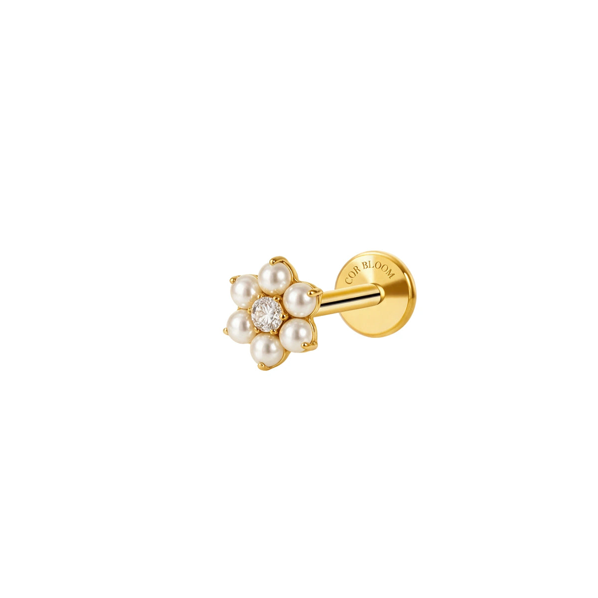 Titanium Baby Pearl Flower Stud