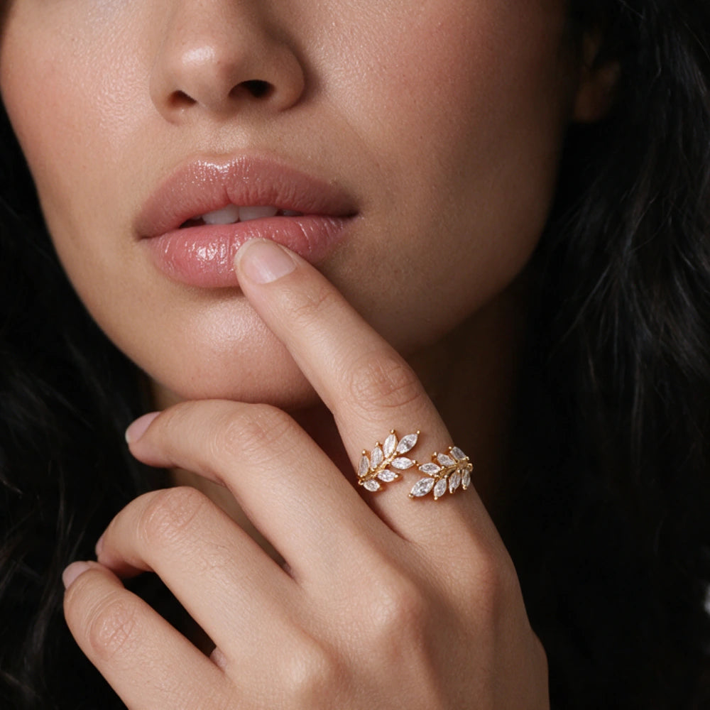 Diamond Blooming Leaf Ring