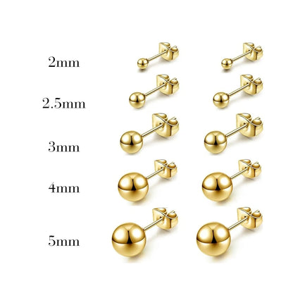 Titanium Minimal Ball Stud Earrings (20G)