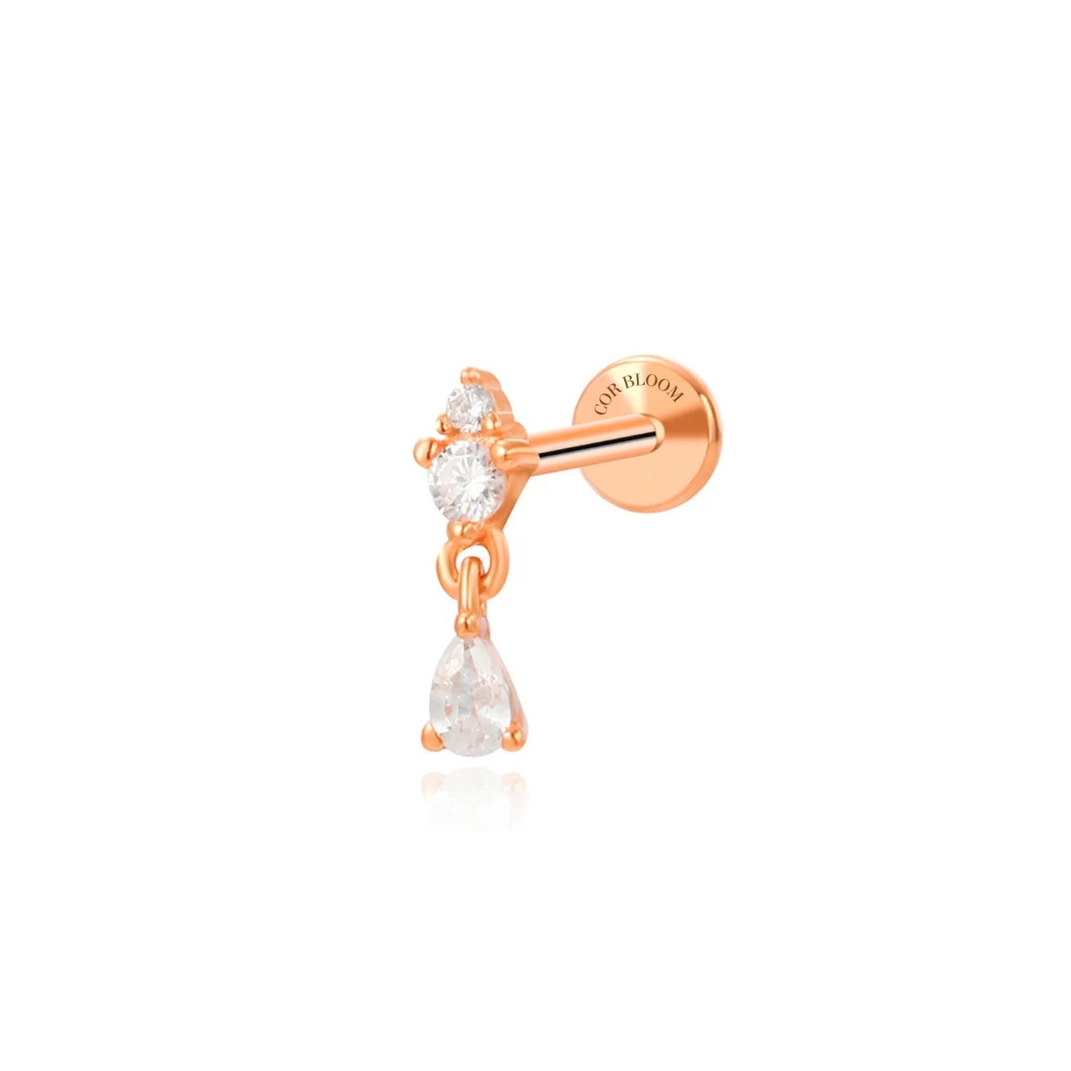 Dangling Waterdrop Labret Piercing Stud
