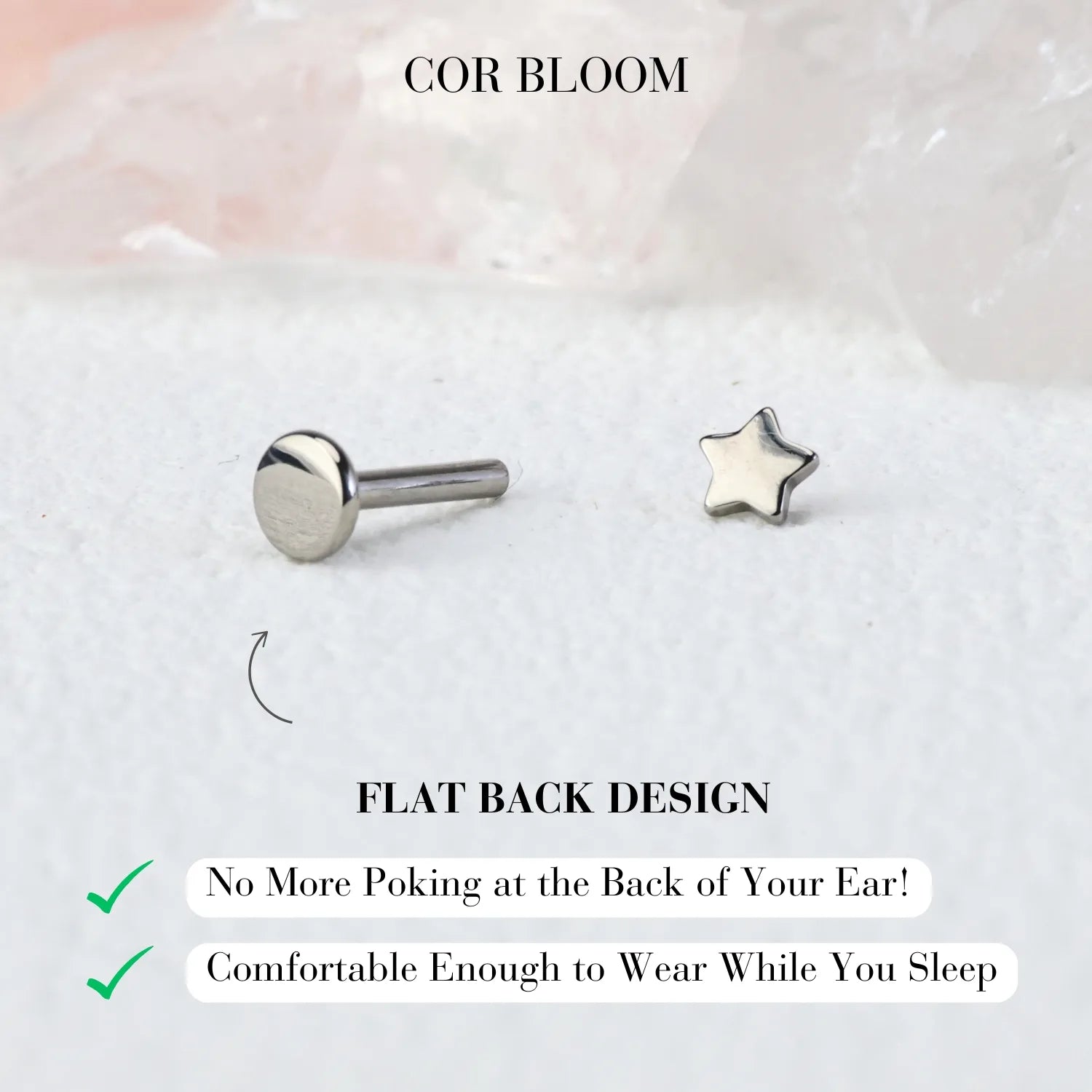 Titanium Mini Star Flat Back Stud