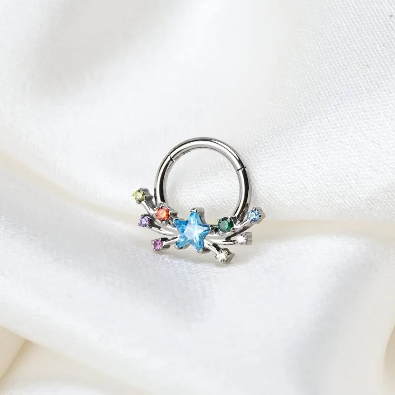 Titanium Sparkling Celestine Star Clicker