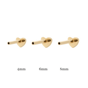 16g/18g Internally Threaded Heart Flatback Post