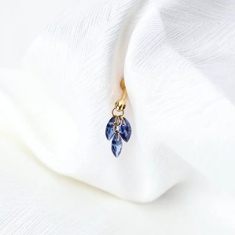 Tanzanite - Titanium Floating Plume Flat Back Earring | Vertical Helix Stud