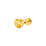 Titanium Radiant Heart Piercing Stud