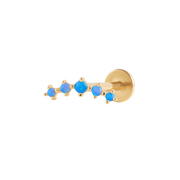 Curved Blue Opal Cartilage Flat Back Piercing Earring