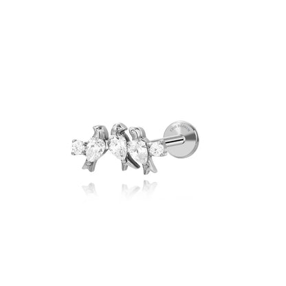 Titanium Triple Singing Birds Piercing Stud