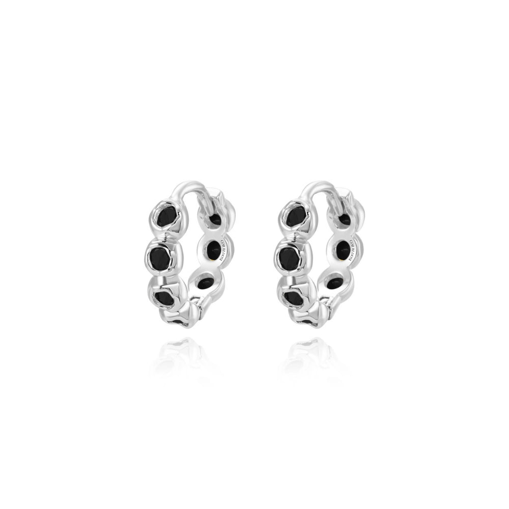 Agora Hoop Earrings - Black Spinel