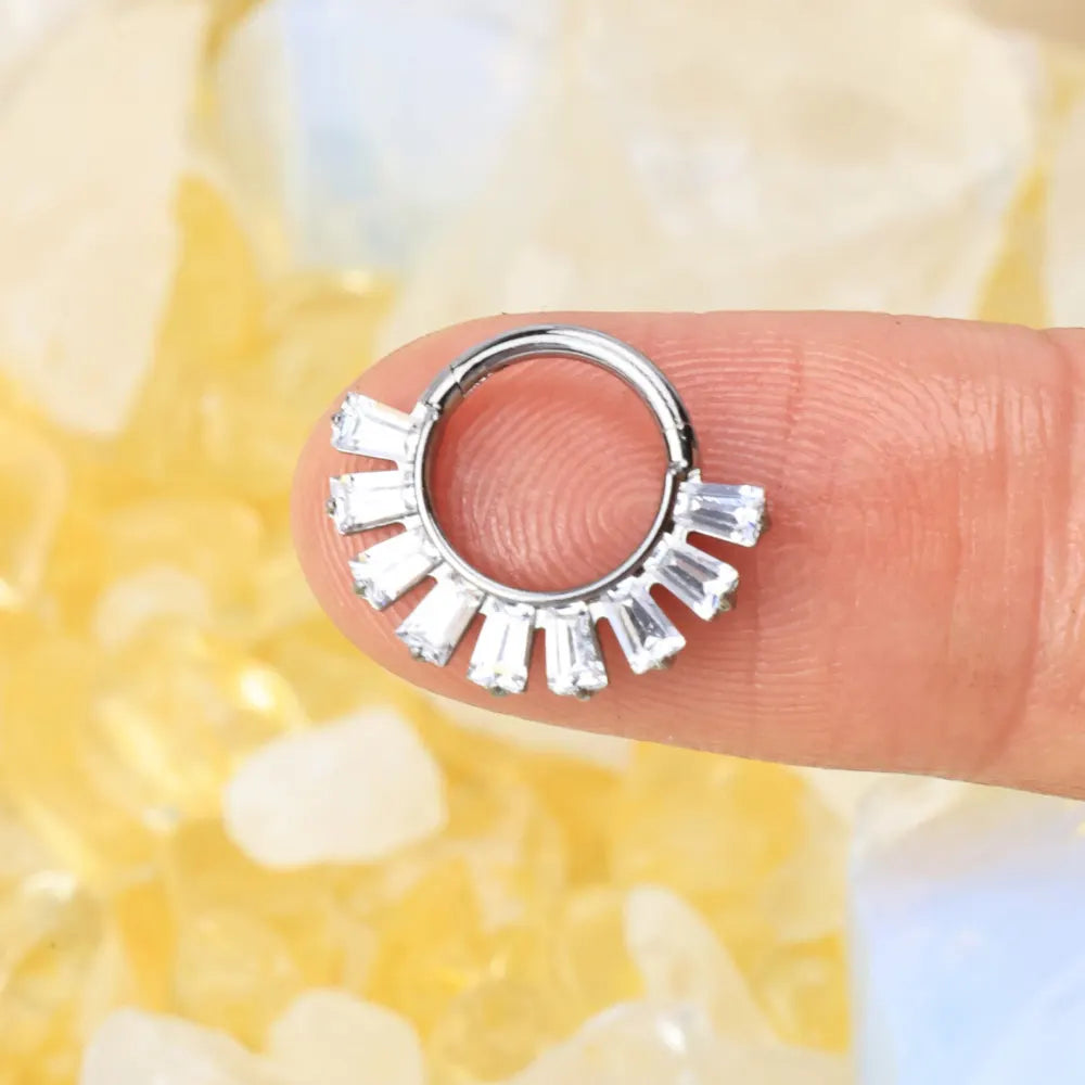 Titanium Paris Baguette Septum Clicker | Daith Hoop