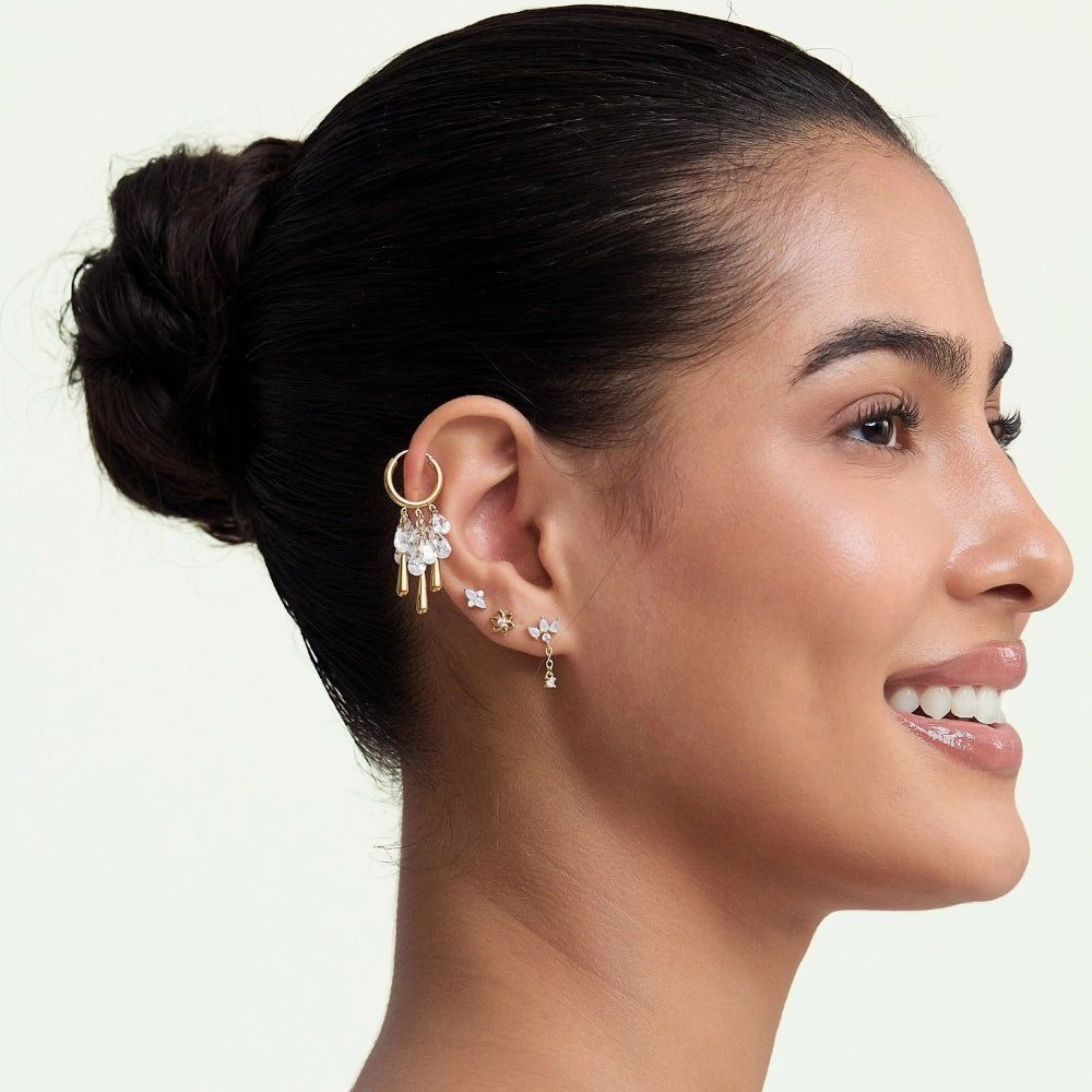 Jazmine Trio Pear Dangling Stud – Dark Iridescent