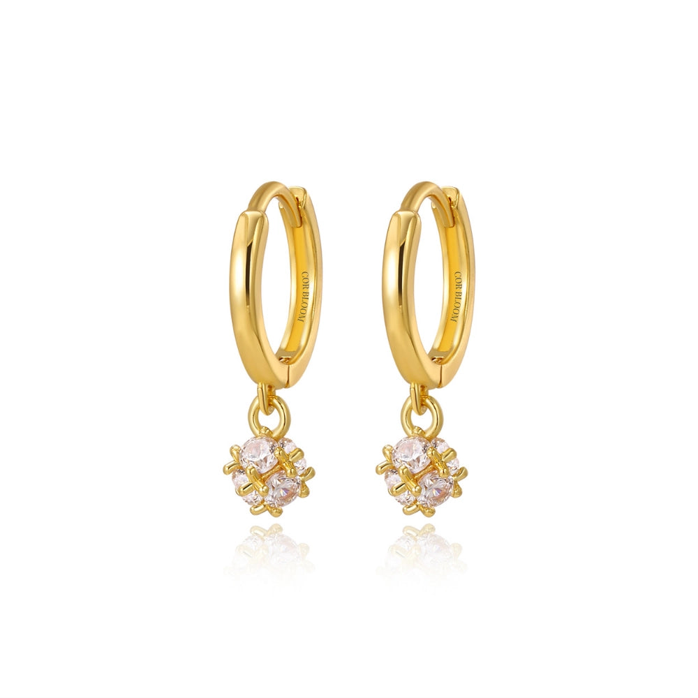 Small Sparkling Crystal Ball Earrings