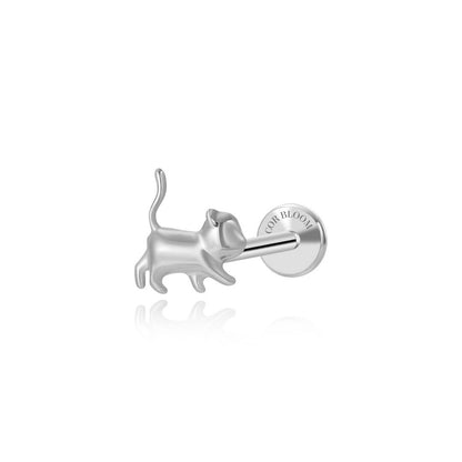 Titanium Wandering Kitty Piercing Stud