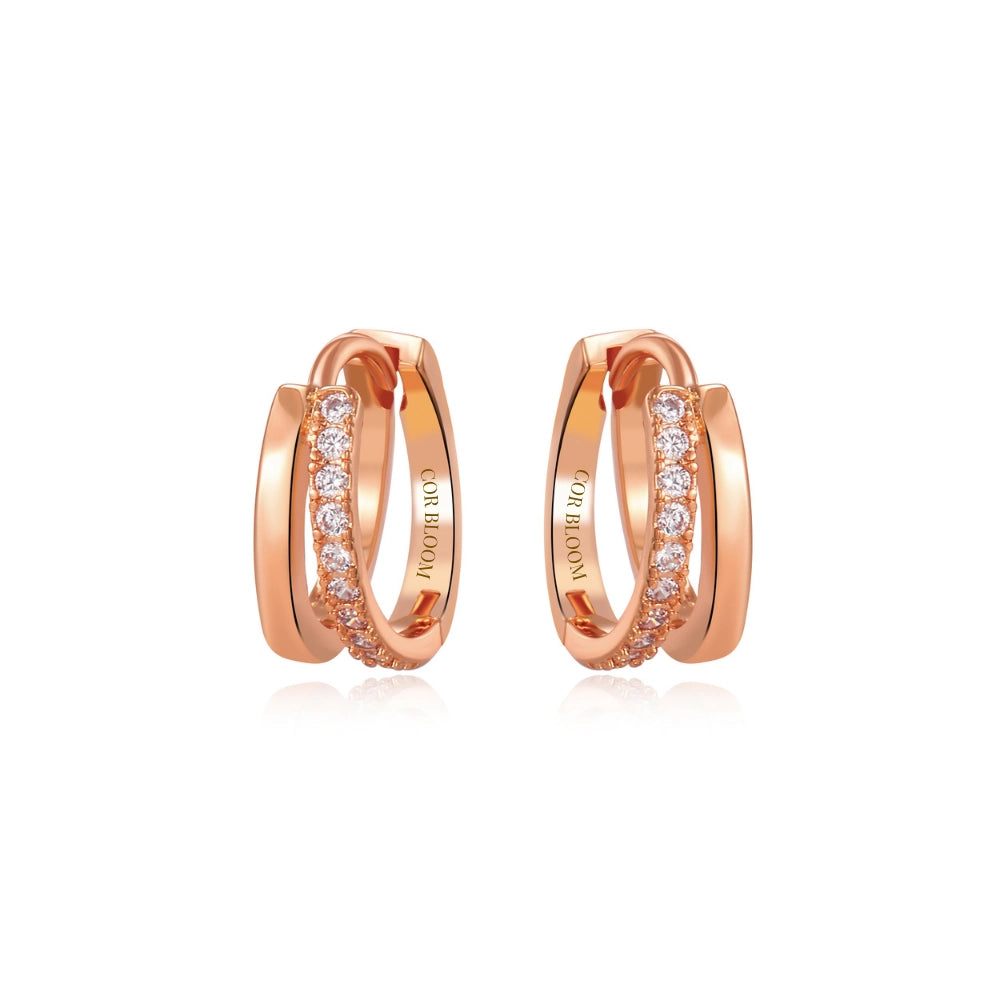 Illusion Duo Pave Hoop Earrings