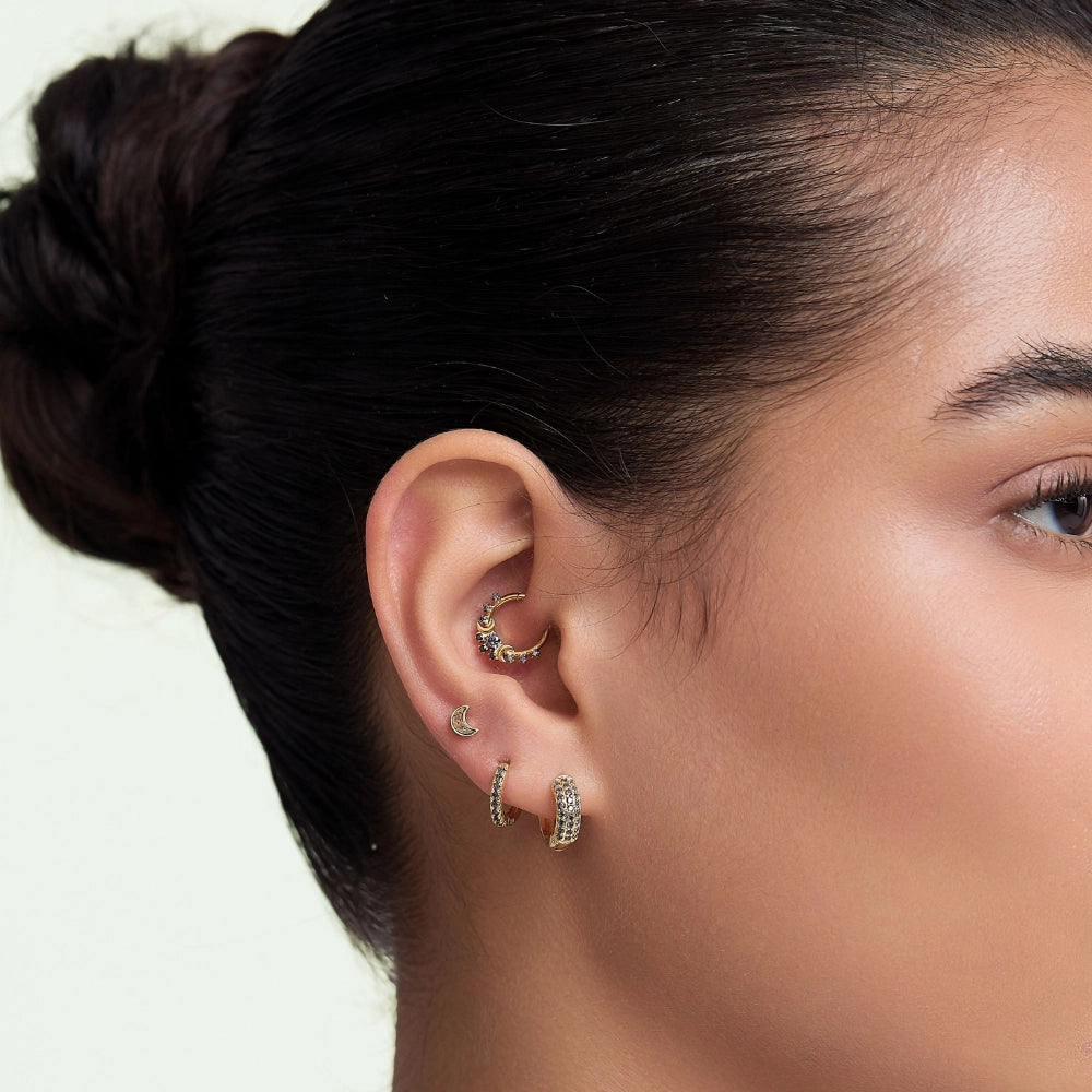 Lysander Pave Gem Hoop Earrings - Dark Iridescent