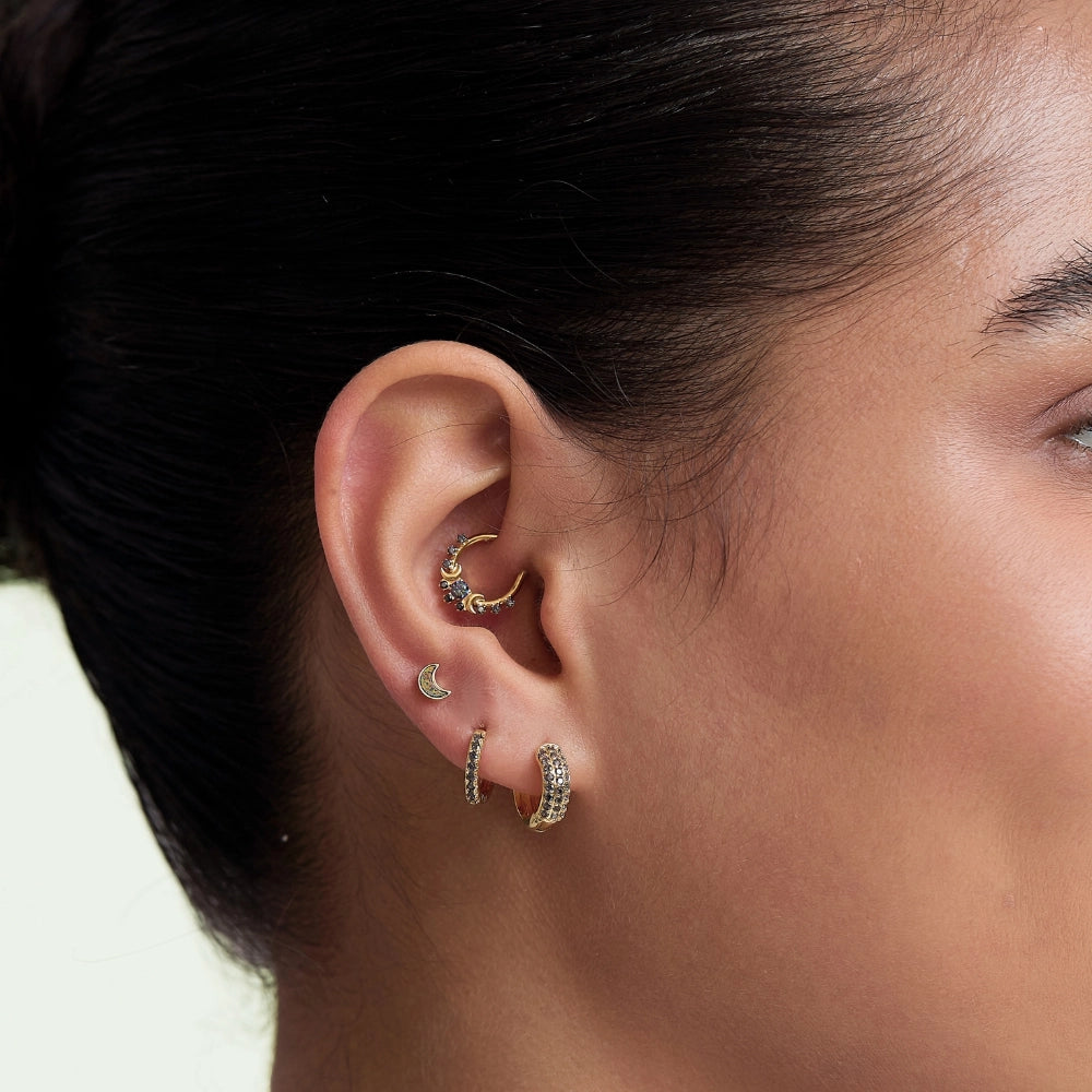 Lysander Pave Gem Hoop Earrings - Dark Iridescent