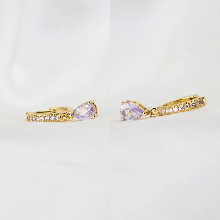 Light Amethyst Perry Waterdrop Hoop Earrings