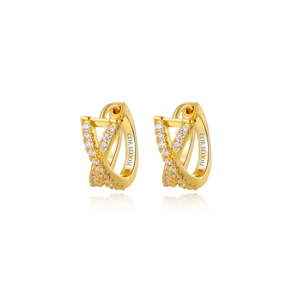 Duo Band X Hoop Earrings