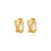 Duo Band X Hoop Earrings
