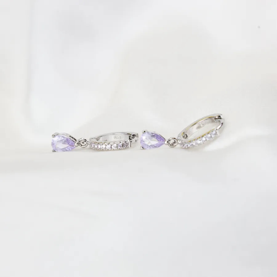 Light Amethyst Perry Waterdrop Hoop Earrings