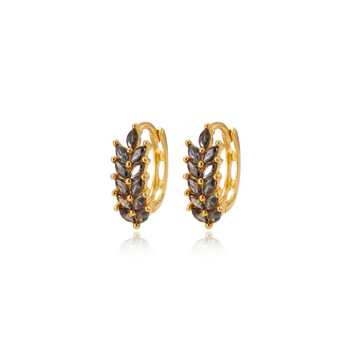 Willow Dark iridescent Marquise Hoops