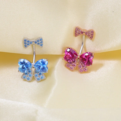 Royal Blue Butterfly Belly Button Ring