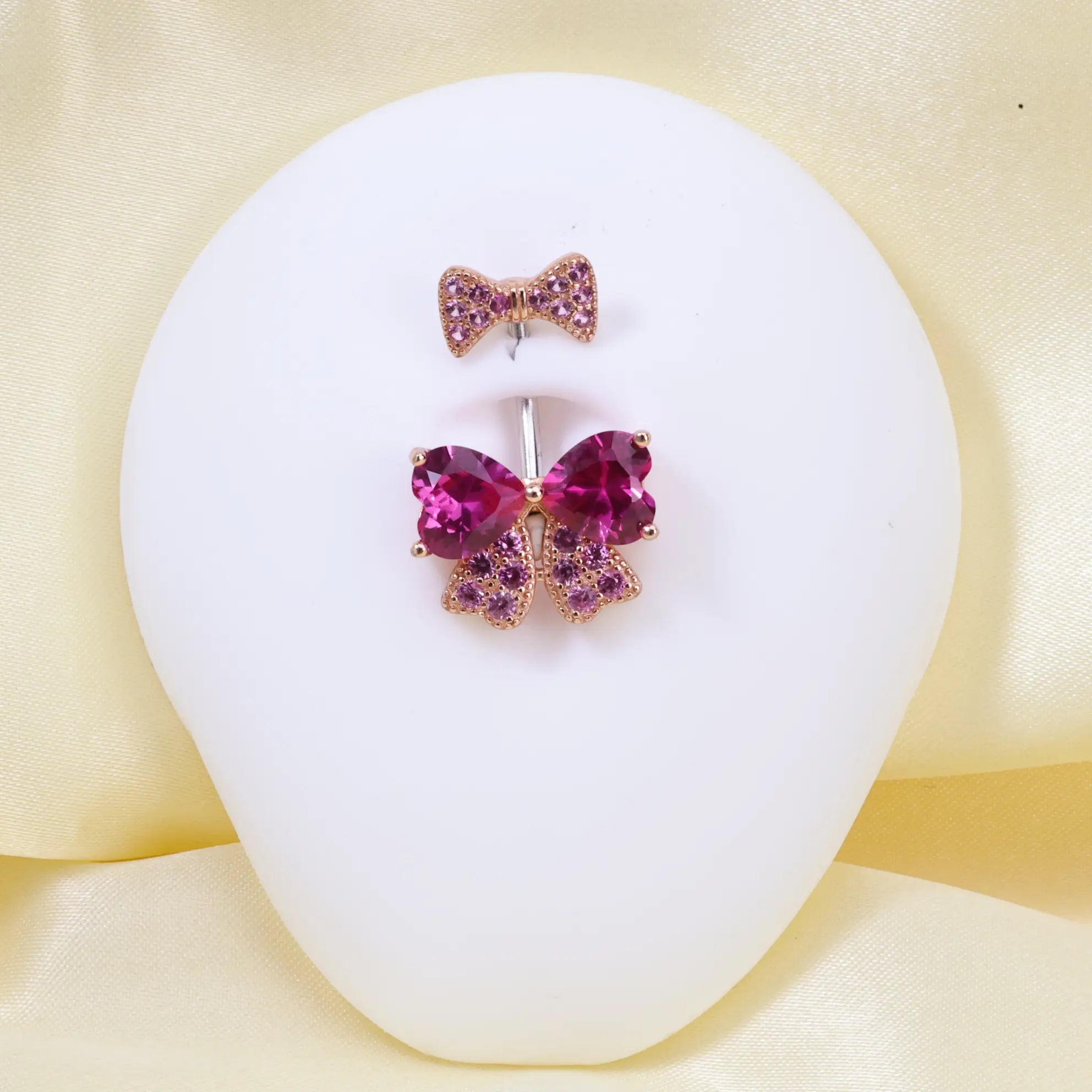 Rosy Butterfly Belly Button Ring