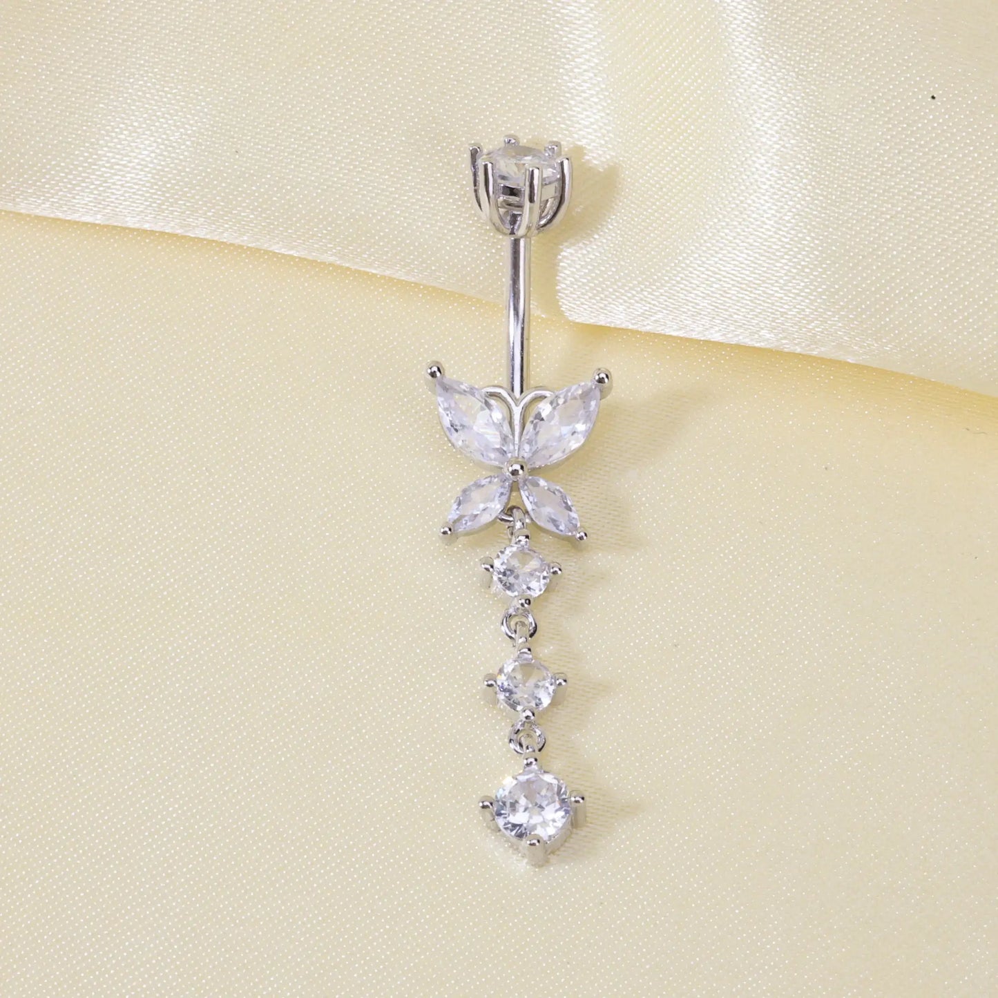 Dangling Butterfly Belly Button Ring