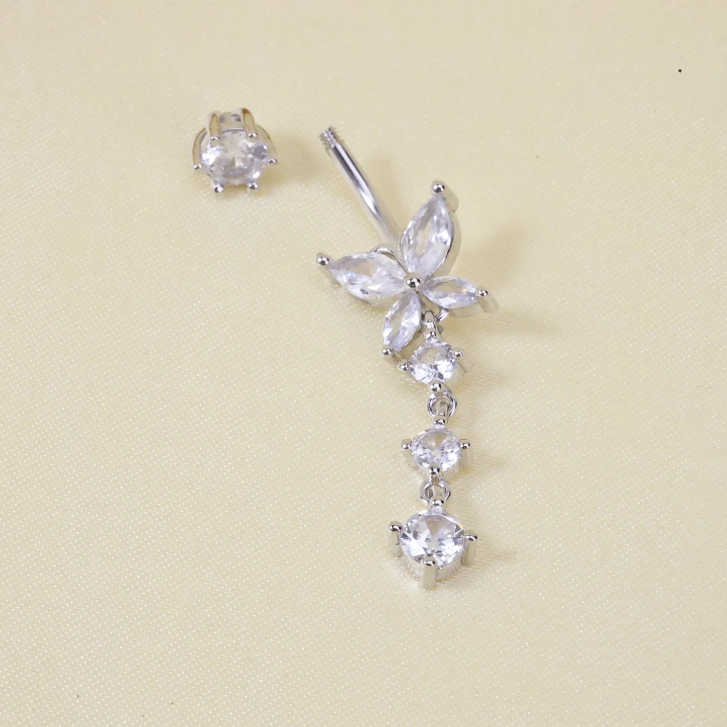 Dangling Butterfly Belly Button Ring