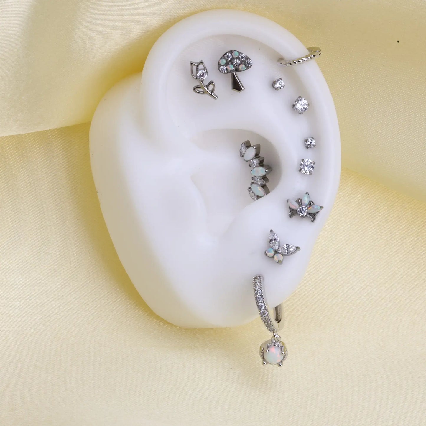 Titanium Kiara Crystal Climbing Flower Piercing Stud