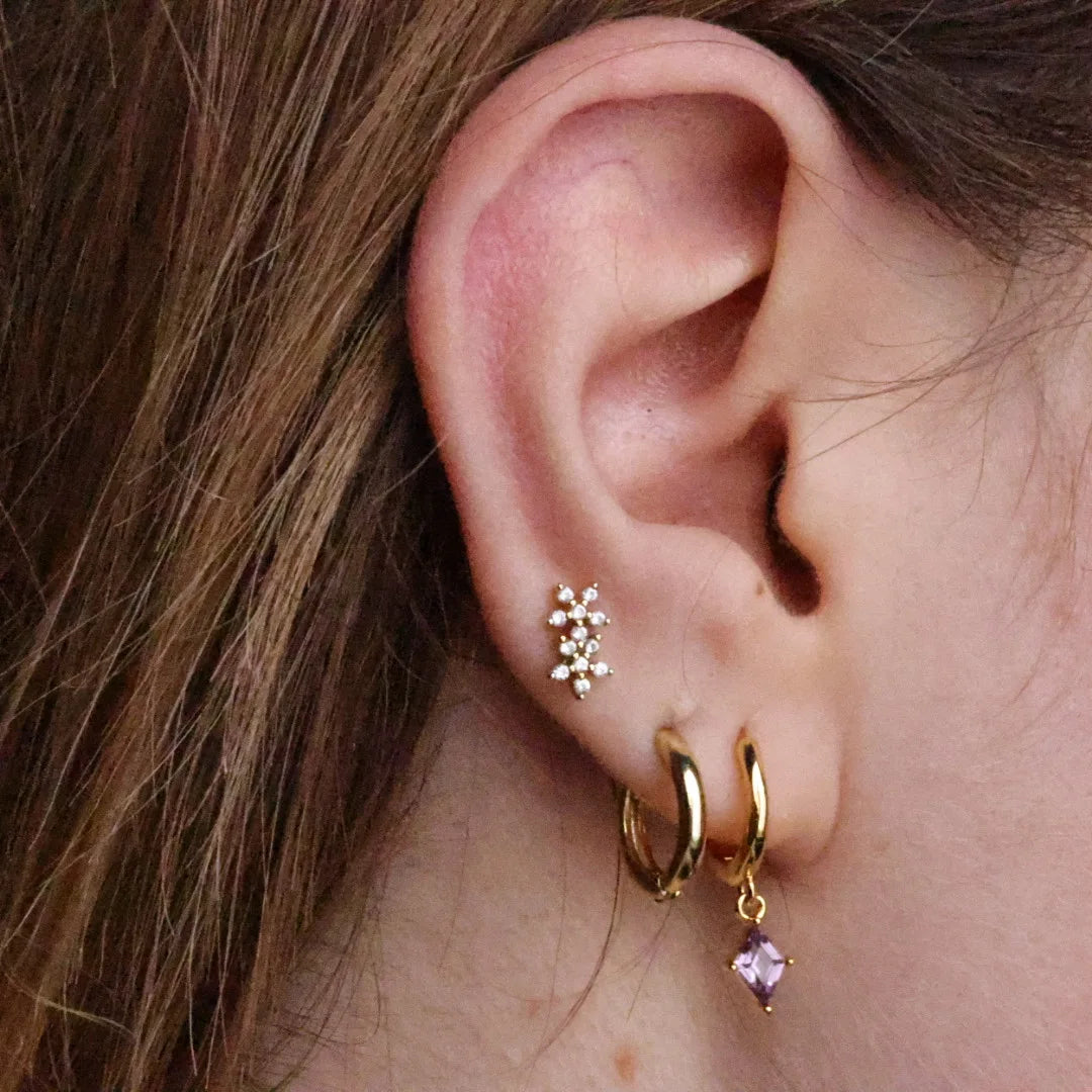 Alaia Amethyst Kite Hoop Earrings