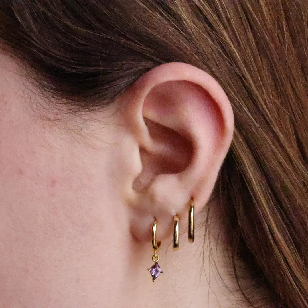 Alaia Amethyst Kite Hoop Earrings