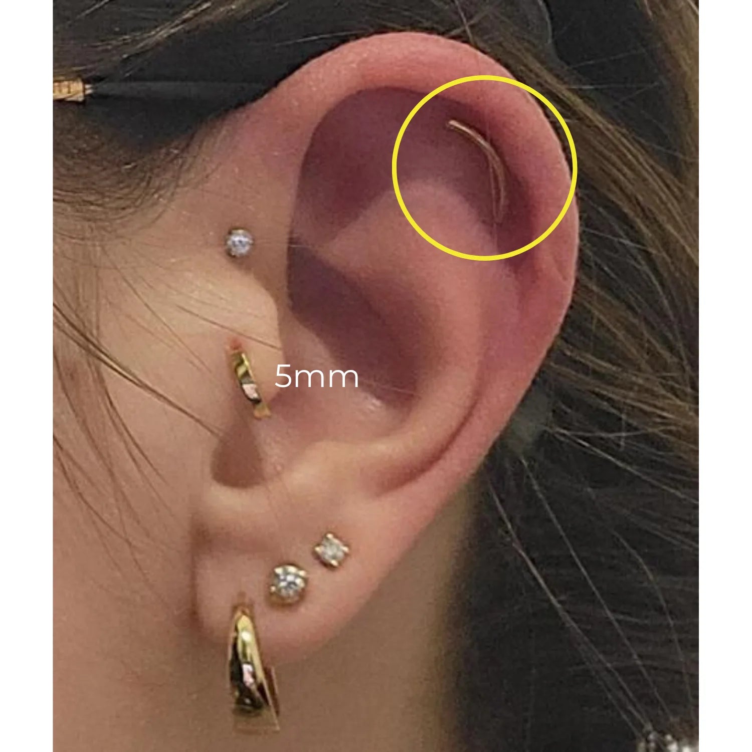 Titanium Iro Minimal Line Flat Back Stud