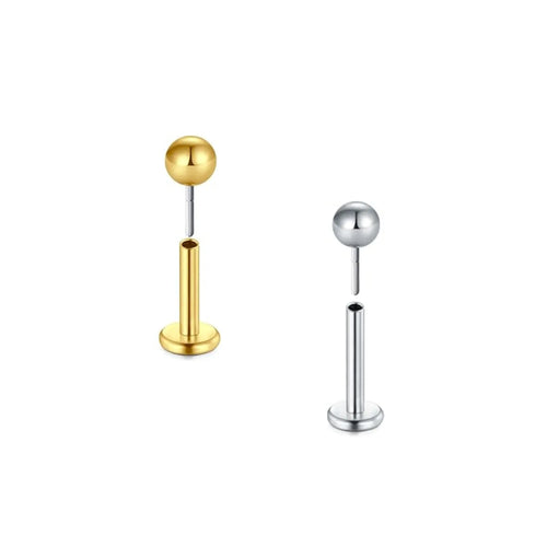 Titanium Essential Sphere Push Pin Flat Back Stud