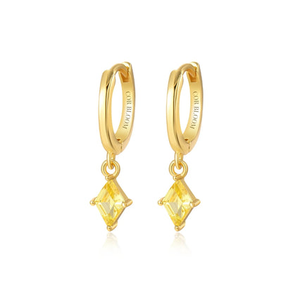 Alaia Gloden Crystal Kite Hoop Earrings