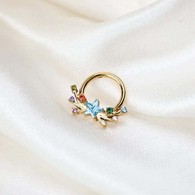 Titanium Sparkling Celestine Star Clicker